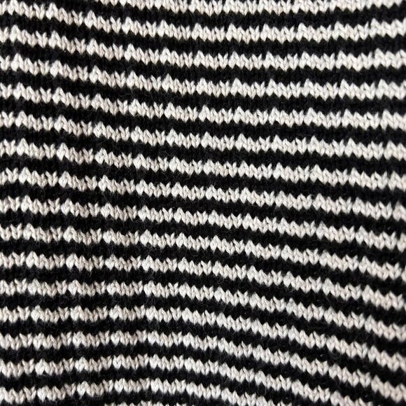 Cabi Sweater Womens Size XXS Black & White Stripe Split Front & Back Turtle Neck - Picture 8 of 16